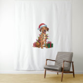 Kerstverlichting Santa Hat Thai Ridgeback Dog Kers Wandkleed (In situ)