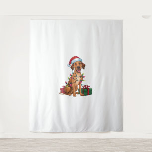 Kerstverlichting Santa Hat Thai Ridgeback Dog Kers Wandkleed
