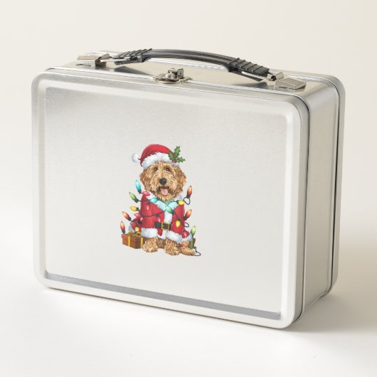 Kerstverlichting Santa Labradoodle Hond Kerstmis (Voorkant)