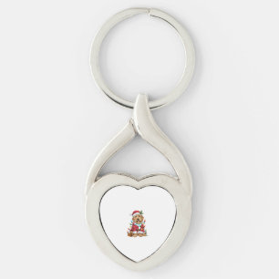 Kerstverlichting Santa Labradoodle Hond Kerstmis Sleutelhanger