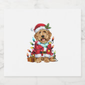 Kerstverlichting Santa Labradoodle Hond Kerstmis Sparkling Wijnetiket (Enkel label)