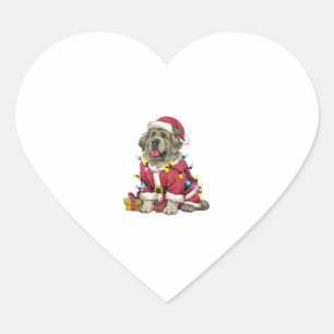 Kerstverlichting Santa Newfoundland Dog Christmas Hart Sticker