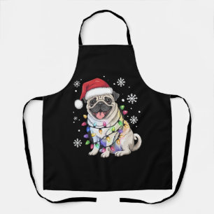 Kerstverlichting Santa Pug Kerstmis Hondenliefhebb Schort