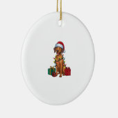 Kerstverlichting Santa Rhodesian Ridgeback Dog Chr Keramisch Ornament (Rechts)