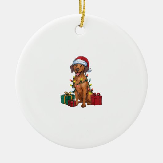 Kerstverlichting Santa Rhodesian Ridgeback Dog Chr Keramisch Ornament (Voorkant)