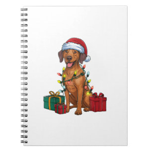 Kerstverlichting Santa Rhodesian Ridgeback Dog Chr Notitieboek