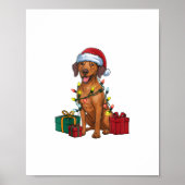 Kerstverlichting Santa Rhodesian Ridgeback Dog Chr Poster (Voorkant)