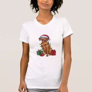 Kerstverlichting Santa Rhodesian Ridgeback Dog Chr T-shirt