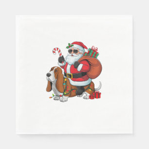 Kerstverlichting Santa Riding Basset Hound Dog Chr Servet