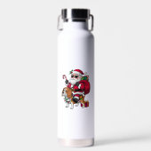 Kerstverlichting Santa Riding Beagle Dog Kerstmis Waterfles (Voorkant)