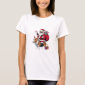 Kerstverlichting Santa Riding Bull Terrier Dog Chr T-shirt (Voorkant)