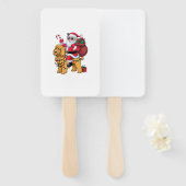 Kerstverlichting Santa Riding Goldendoodle Dog Chr Handwaaier (Voorkant en achterkant)