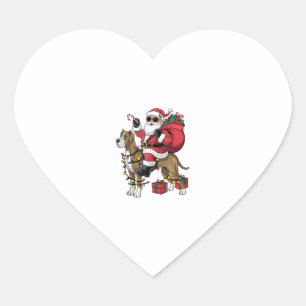 Kerstverlichting Santa Riding Great Dane Dog Kerst Hart Sticker
