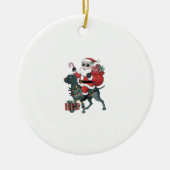 Kerstverlichting Santa Riding Great Dane Dog Kerst Keramisch Ornament (Voorkant)