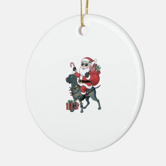 Kerstverlichting Santa Riding Great Dane Dog Kerst Keramisch Ornament (Links)