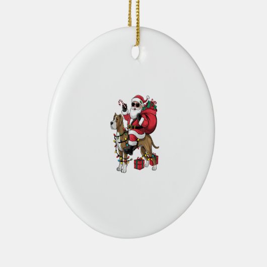 Kerstverlichting Santa Riding Great Dane Dog Kerst Keramisch Ornament (Rechts)