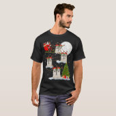 Kerstverlichting - Santa Riding - Grote Pyreneeën T-shirt (Voorkant volledig)