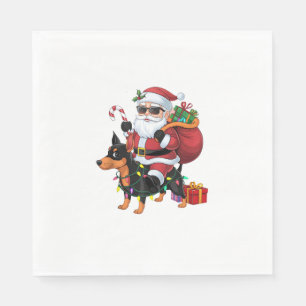 Kerstverlichting Santa Riding Miniatuur Pinscher H Servet