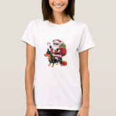 Kerstverlichting Santa Riding Miniatuur Pinscher H T-shirt (Voorkant)