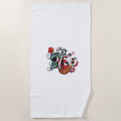 Kerstverlichting Santa Riding Miniatuur Schnauzer  Strandlaken (Voorkant)