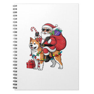 Kerstverlichting Santa Riding Shiba Inu Dog Christ Notitieboek