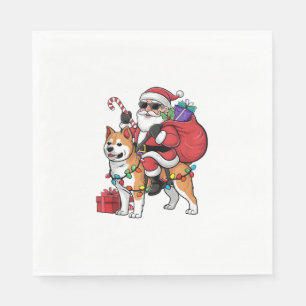 Kerstverlichting Santa Riding Shiba Inu Dog Christ Servet