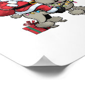 Kerstverlichting Santa Riding Standaard Poedel Hon Poster (Hoek)