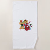 Kerstverlichting Santa Riding Wheaten Terrier Hond Strandlaken (Voorkant)