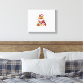 Kerstverlichting Santa Sheltie Dog Kerstmis Canvas Afdruk (Insitu (Slaapkamer))
