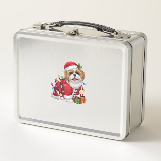 Kerstverlichting Santa Shih Tzu Dog Kerstmis (Voorkant)