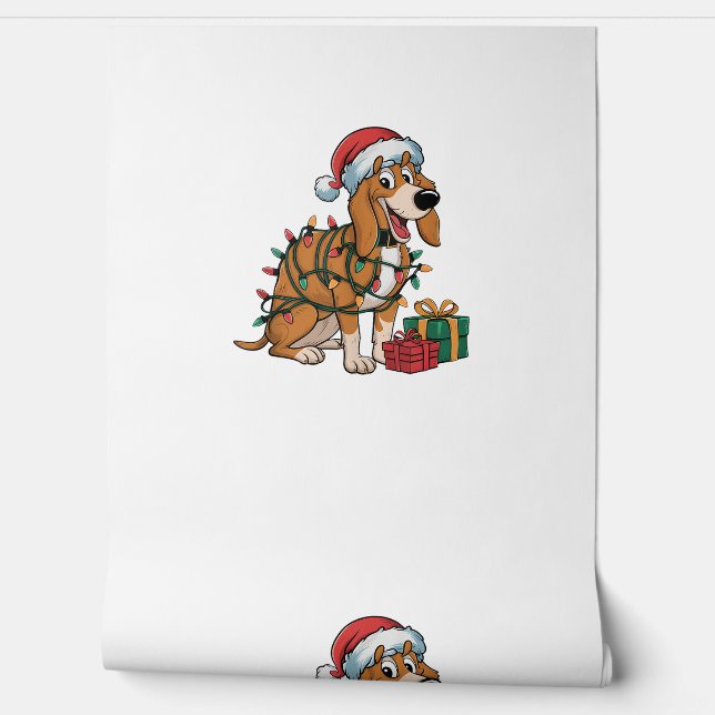 Kerstverlichting Santa Treeing Walker Coonhound Do Behang (Afrollen)