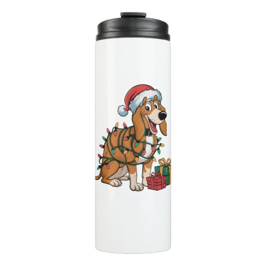 Kerstverlichting Santa Treeing Walker Coonhound Do Thermosbeker (Voorkant)