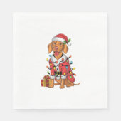 Kerstverlichting Santa Vizsla Hond Kerstmis Servet (Voorkant)