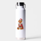 Kerstverlichting Santa Vizsla Hond Kerstmis Waterfles (Voorkant)