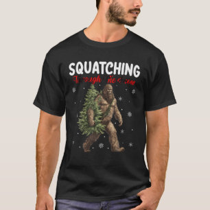 Kerstverlichting Sasquatch Bigfoot Santa Kerstboom T-shirt