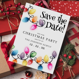 Kerstverlichting Save The Date Holiday Party Briefkaart