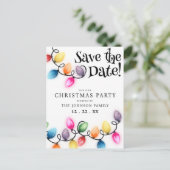 Kerstverlichting Save The Date Holiday Party Briefkaart (Staand voorkant)