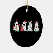 Kerstverlichting Schattige Ghost Xmas Boo Keramisch Ornament (Rechts)