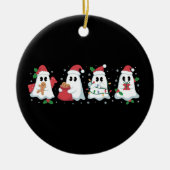 Kerstverlichting Schattige Ghost Xmas Boo Keramisch Ornament (Voorkant)