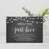 Kerstverlichting, Schoolbord, Trouw Elopement Fees Kaart (Staand voorkant)