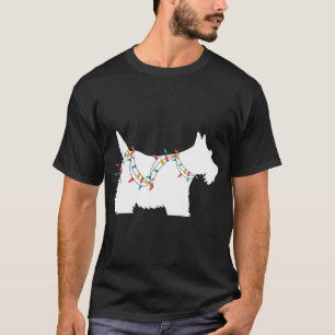 Kerstverlichting Schotse Terriër een Hondenliefheb T-shirt