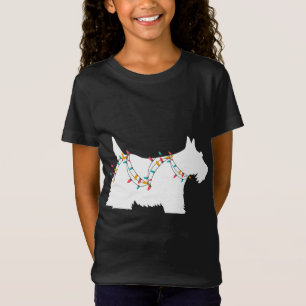 Kerstverlichting Schotse Terriër een Hondenliefheb T-shirt