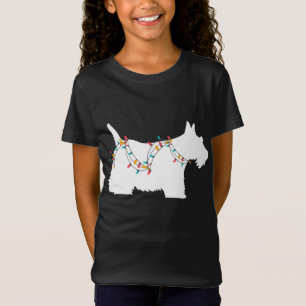Kerstverlichting Schotse Terriër een Hondenliefheb T-shirt