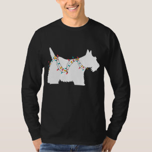 Kerstverlichting Schotse Terriër een Hondenliefheb T-shirt