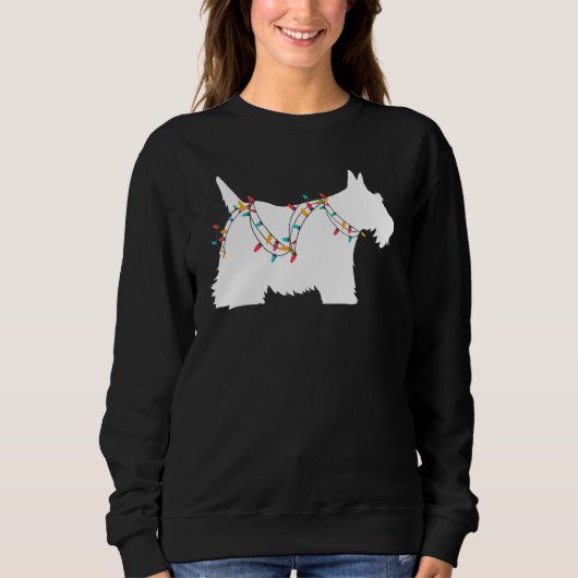 Kerstverlichting Schotse Terrier Hond Trui (Voorkant)