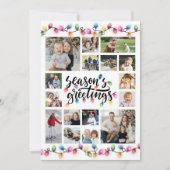 Kerstverlichting Seizoenen Groeten 16 foto's Feestdagenkaart (Voorkant)