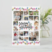 Kerstverlichting Seizoenen Groeten 16 foto's Feestdagenkaart (Staand voorkant)