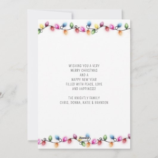 Kerstverlichting Seizoenen Groeten 16 foto's Feestdagenkaart (Achterkant)