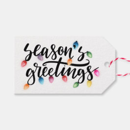 Kerstverlichting Seizoenen Groeten aan van Cadeaulabel