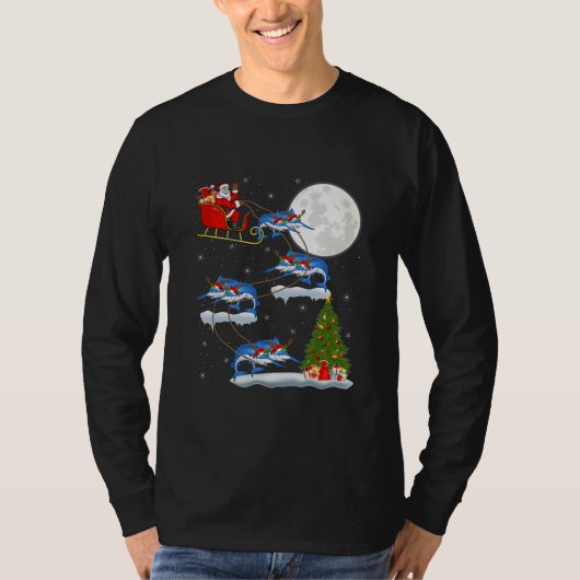Kerstverlichting - Sinterklaas met witte marlijn v T-shirt (Voorkant)